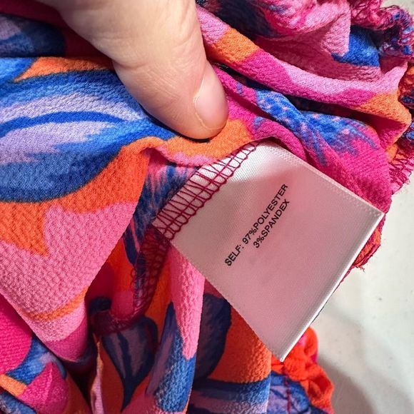 NWT Rose + Olive Women's Floral High Waist Crop Wide Leg Pants Blue Pink Size 3X - Picture 10 of 14